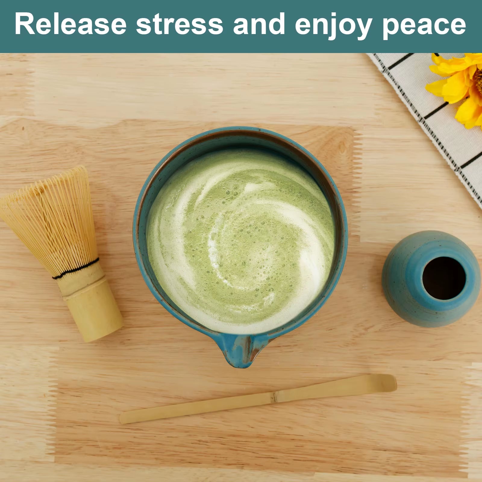 4pcs Matcha Tea Set – Bamboo Whisk & Accessories