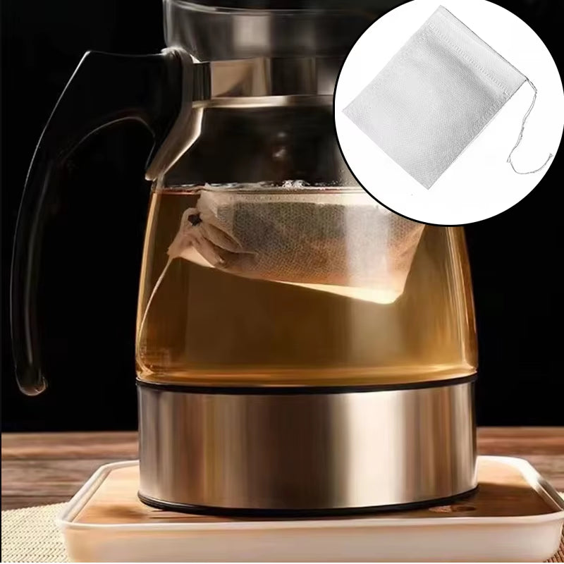 100pcs Disposable Drawstring Tea Filter Bags – Loose Leaf Tea Infusers