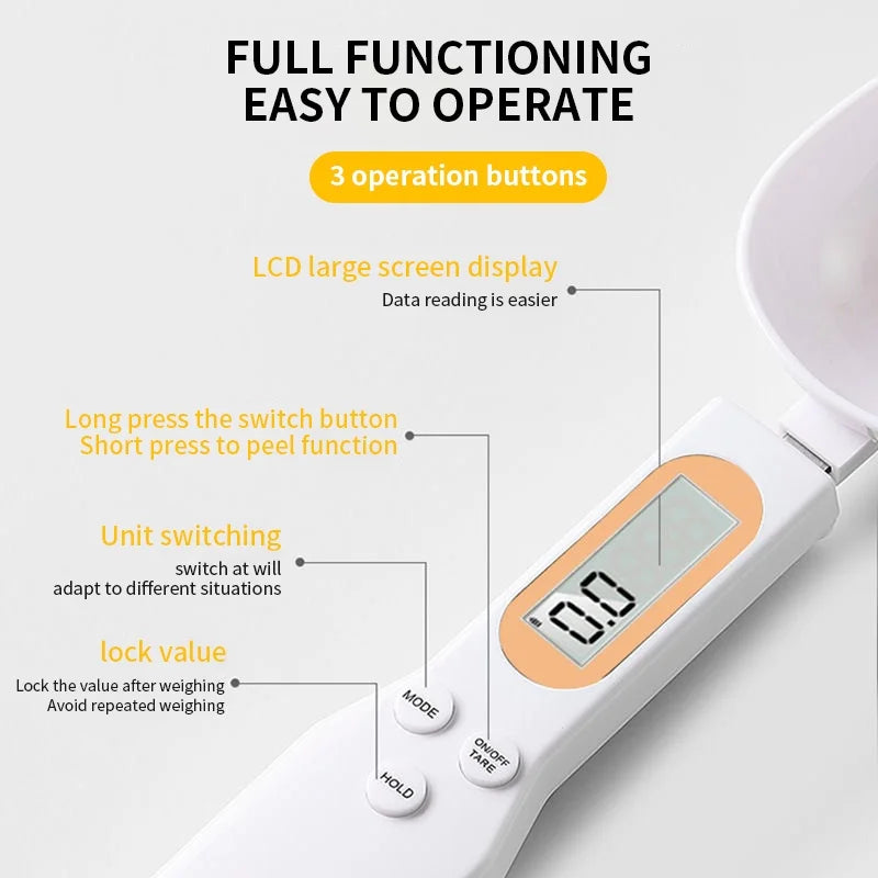 Mini Digital Spoon Scale 0.1–500g – LCD Kitchen Measuring Spoon